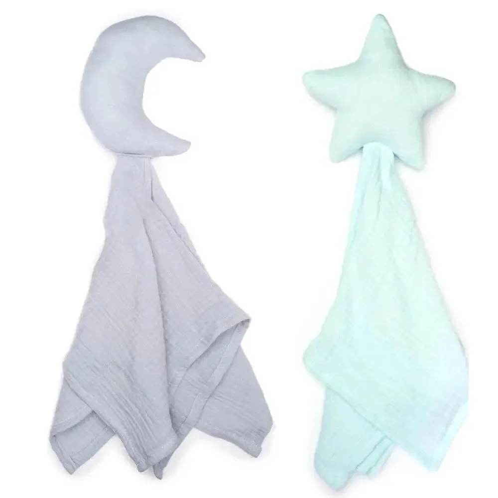 Ullabelle BABY SECURITY BLANKET SET (BLUE) Star Moon Shaped Nursery